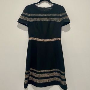 BCBGMaxAzria Black Lace Insert Dress